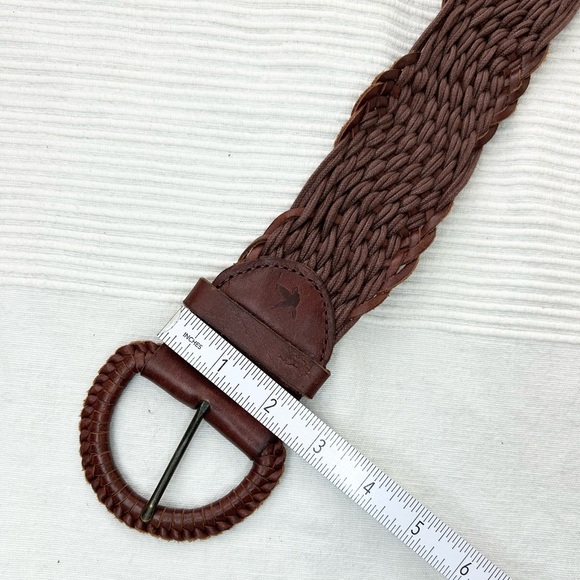 Aerie Boho Brown Leather Braided Belt - Picture 4 of 9